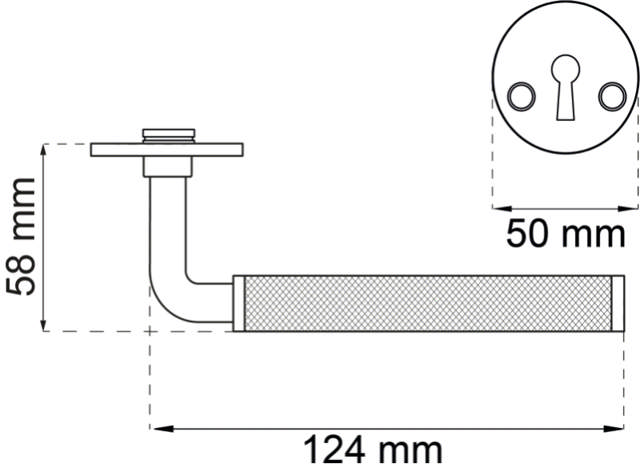 Türgriff Lexington inklusive Schlüsselplatten. Schwarz.