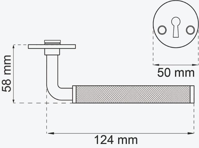 Türgriff Lexington inklusive Schlüsselplatten. Bronze.