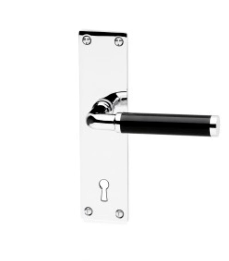 DOOR HANDLE 383 LONG SIGN BLACK/CHROME