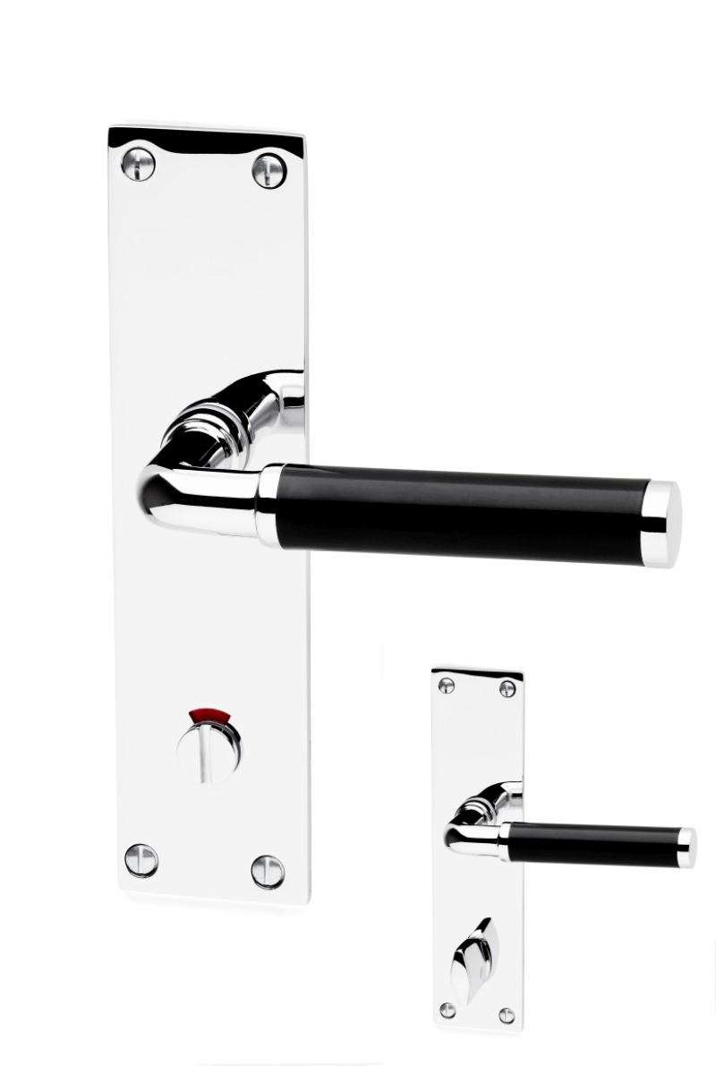 DOOR HANDLE 383 WC ALONG. BLACK/CHROME 