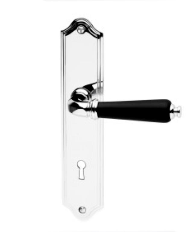 DOOR HANDLE MADRID LONG SIGN BLACK/CHROME