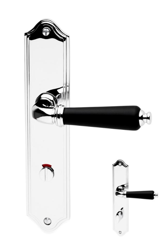 DOOR HANDLE MADRID WC ALONG. BLACK/CHROME