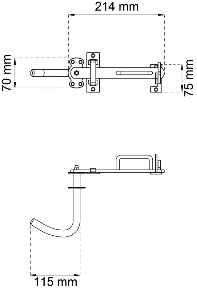 BARN DOOR HANDLE 75-105MM HEATED FLOOR