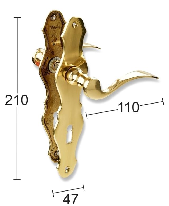 DEURGREEP INTERIEUR MET LANGE PLAAT MESSING 