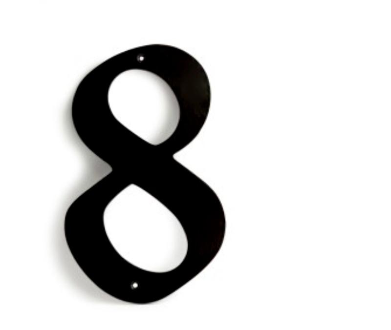 HOUSE NUMBER NO. 8 BLACK 205MM **DISCONTINUED WHEN SOLD OUT**