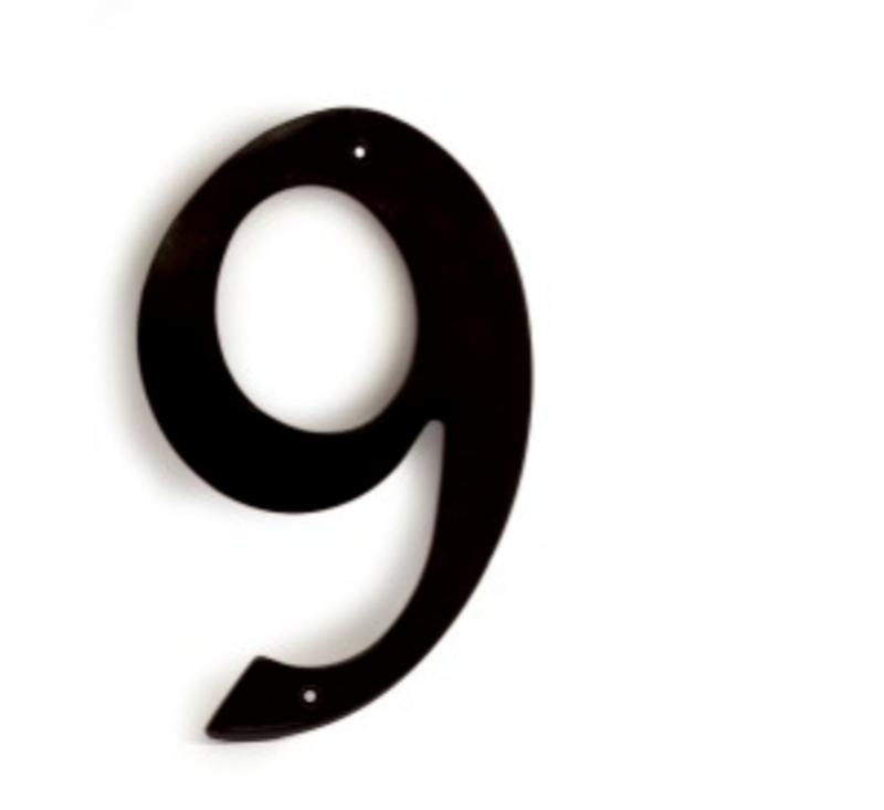 HOUSE NUMBER NO. 9 BLACK 205MM **DISCONTINUED WHEN SOLD OUT**