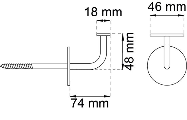 RAILING BRACKET WITH SCREW NICKEL PLATED 