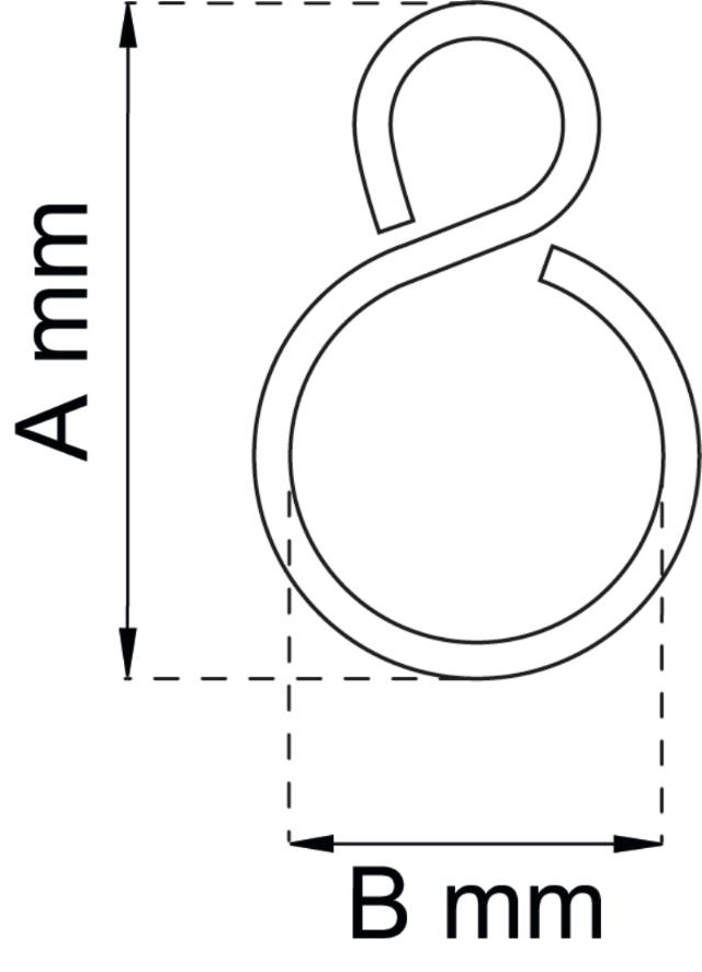 S-HOOK 22MM NICKEL-PLATED 10 PCS 