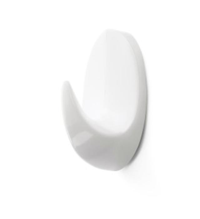 CLOTHES HOOKS SELF-ADHESIVE WHITE PLASTIC 