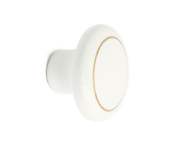 FURNITURE KNOB JAMES PORCELAIN WHITE