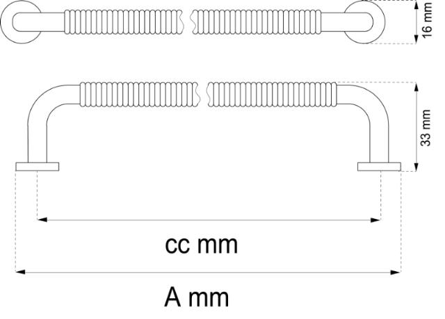 MEUBELGREEP VERA CC128 MM ZWART