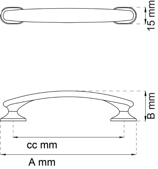 MEUBELGREEP MOLLY CC96 MM ZWART