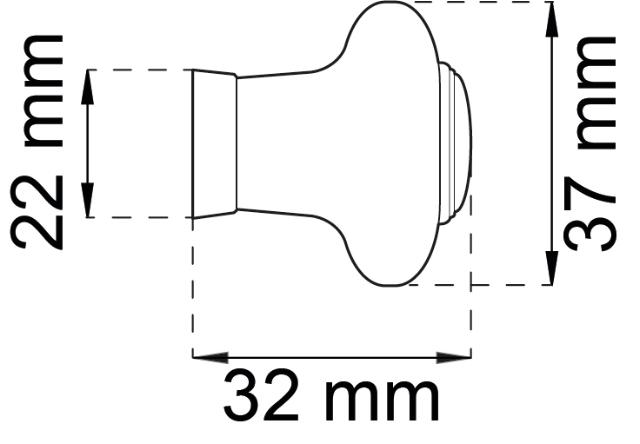 MEUBELKNOP ERIK 37 MM ZWART