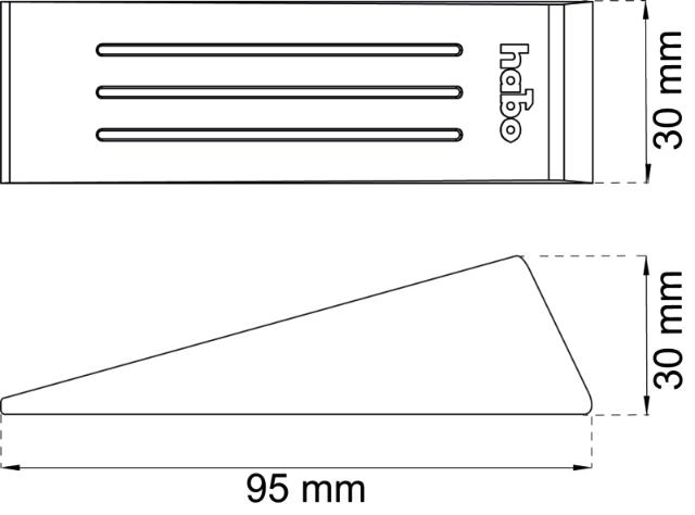 DOOR WEDGE RUBBER 110 MM MATT BLACK