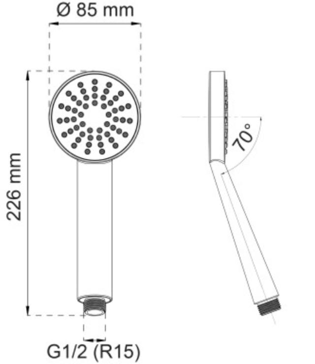 HÅNDBRUSER DAISY 1-SPRAY KROM 