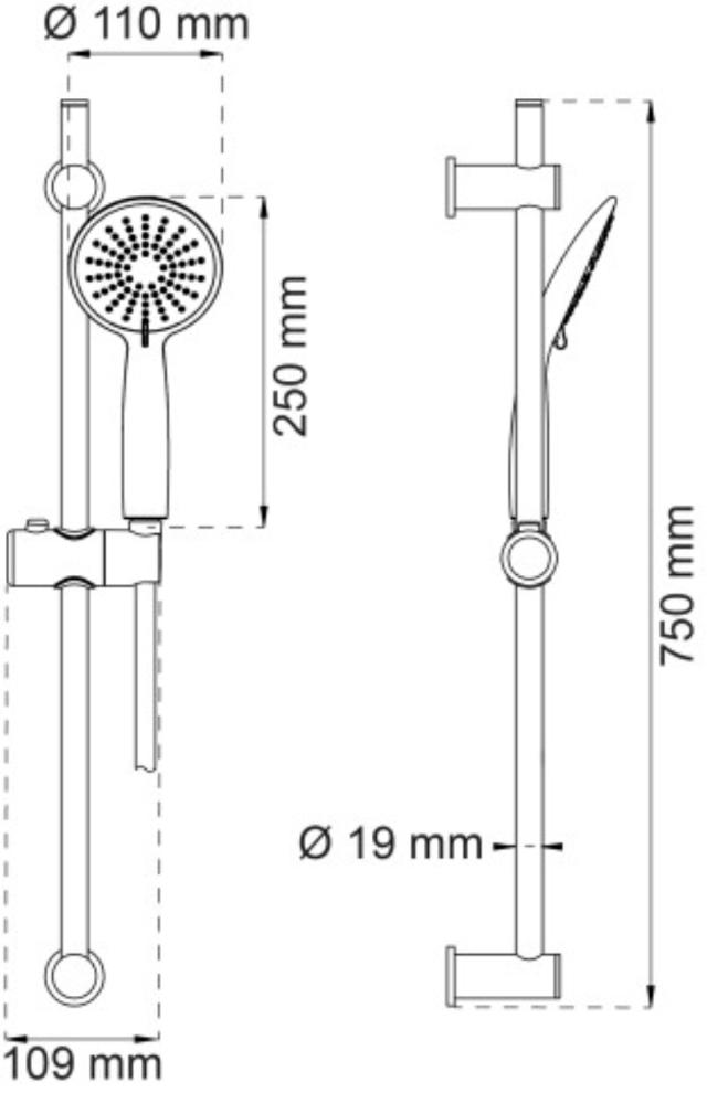 DOUCHESTANGSET DAHLIA 3-SPRAY CHROOM