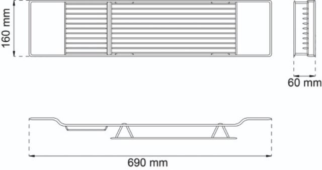 BATH SHELF LOBELIA CHROME