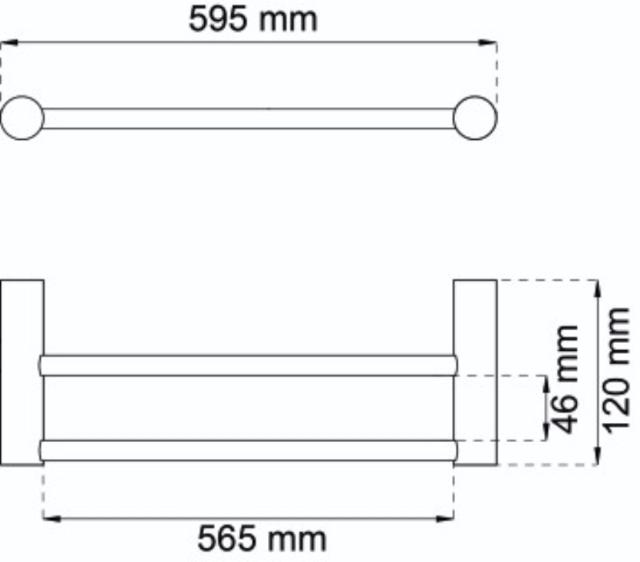 TOWEL BAR 1368 DOUBLE BLACK