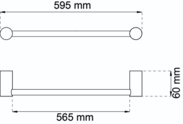 TOWEL BAR 1368 SINGLE CHROME