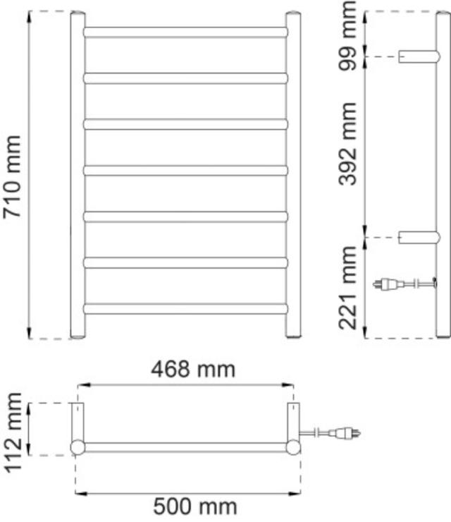 TOWEL DRYER FERN 7 POLISHED