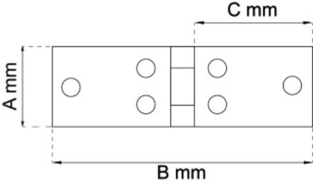 FLÜGELSCHARNIER 38X150MM 2ST ELEKTRISCH