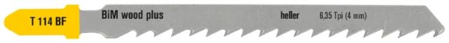 Heller jigsaw blade 75mm t/wood 5-50mm, pk a 5. T144DF