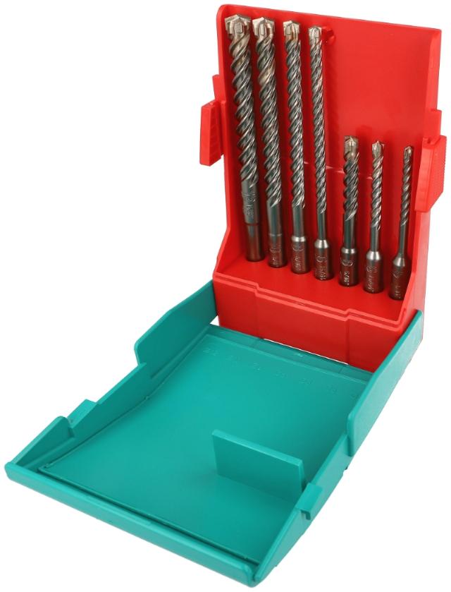 Heller 4-bits hamerboorset maat 5/6/8/10/12 mm pk. á 7 levens