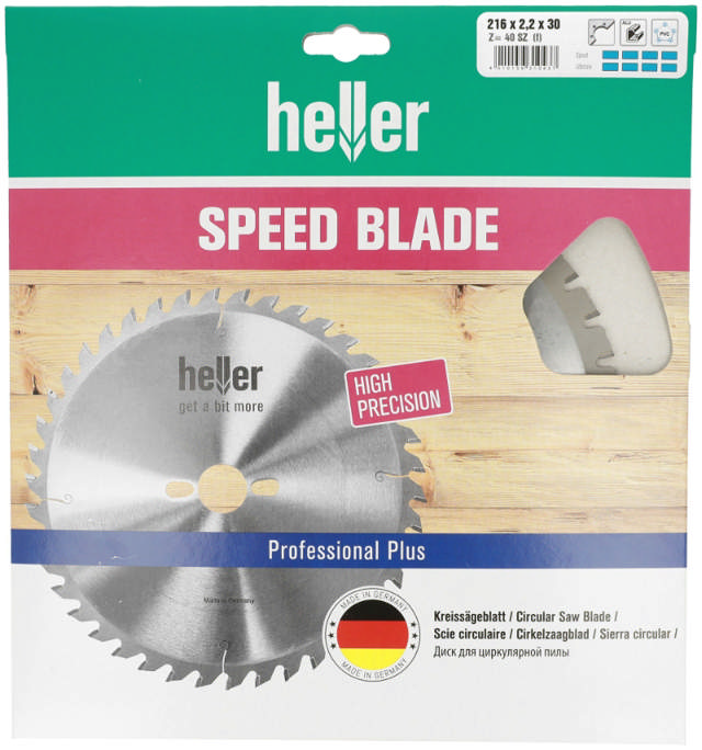 Heller Kreissägeblatt 216x2,2x30mm Z40 Stahl