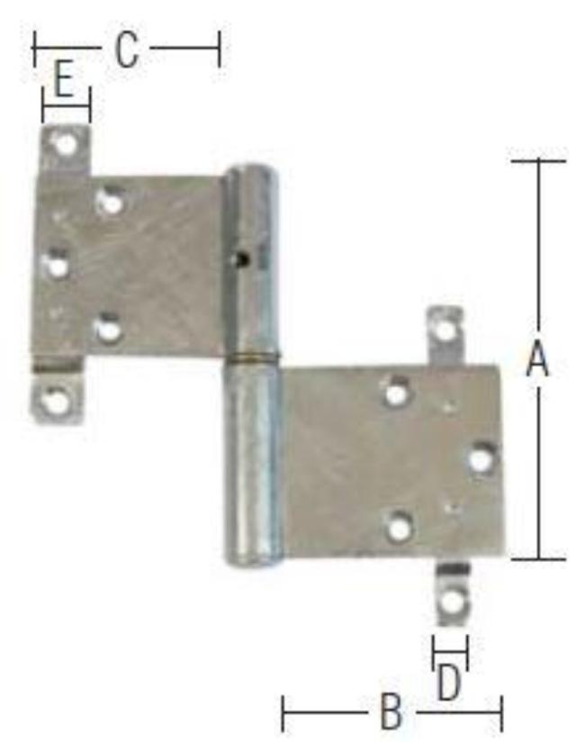 Türscharnier 120 x 41 mm, feuerverzinkt, links