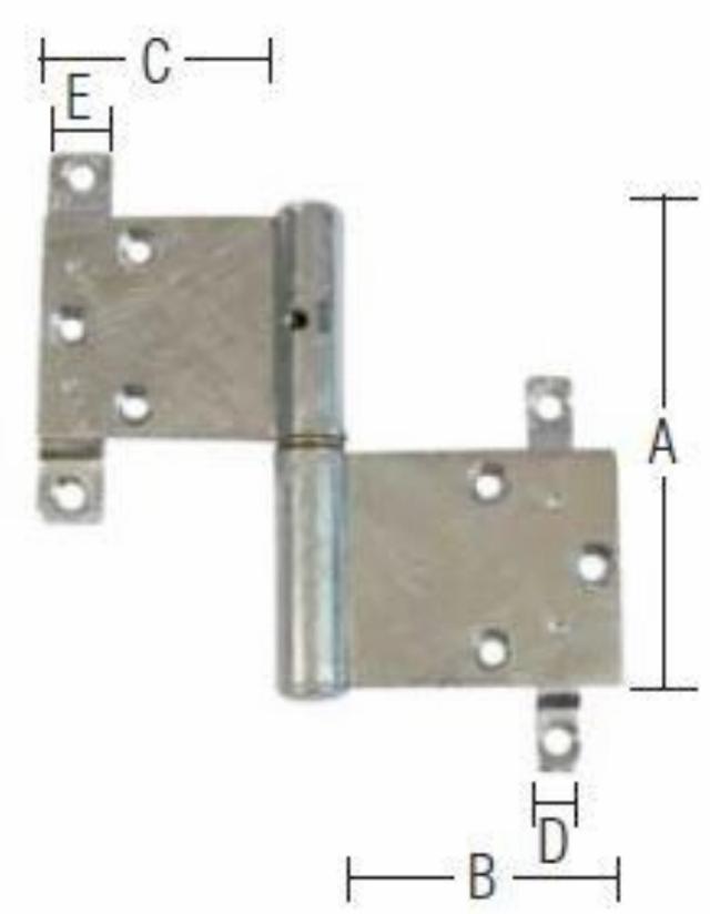 DÖRRGÅNGJÄRN 120X41 MM Varmförzinkad Vänster