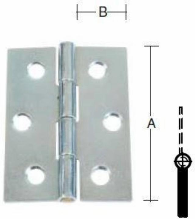 Kantenscharnier 102 x 30 mm mit Schrauben, verzinkt, blau –