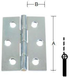 EDGE HINGE 64X18 MM WITH SCREWS Galvanized Blue -