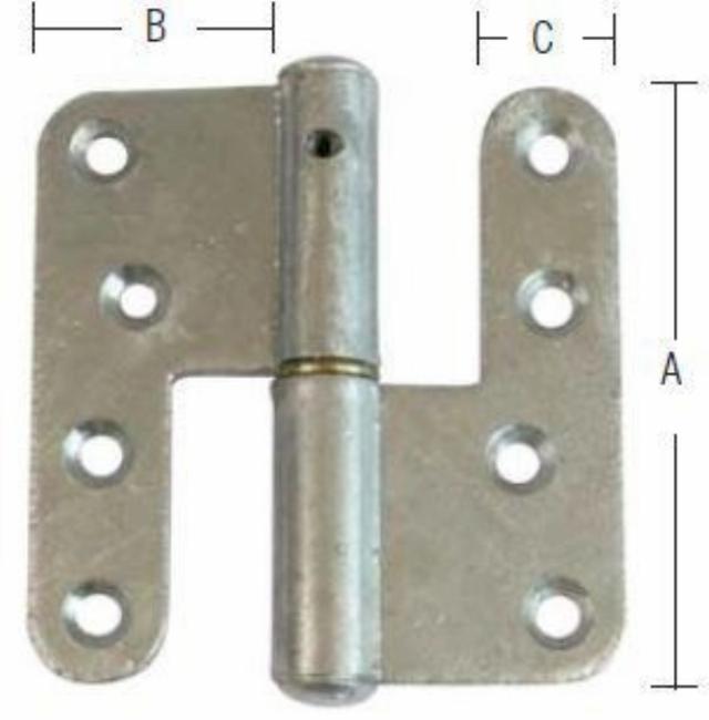 HEAVY DUTY DÖRRGÅNGJÄRN 123X45MM Varmförzinkad Höger