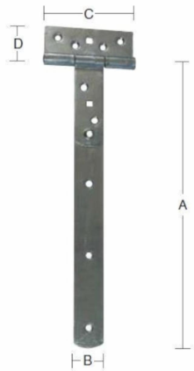 T-LEAF HINGE 385 MM Hot-dip galvanized -