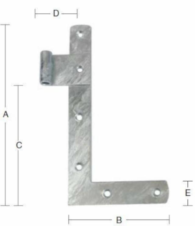 ANGLE HINGE 175 MM Hot-dip galvanized Right