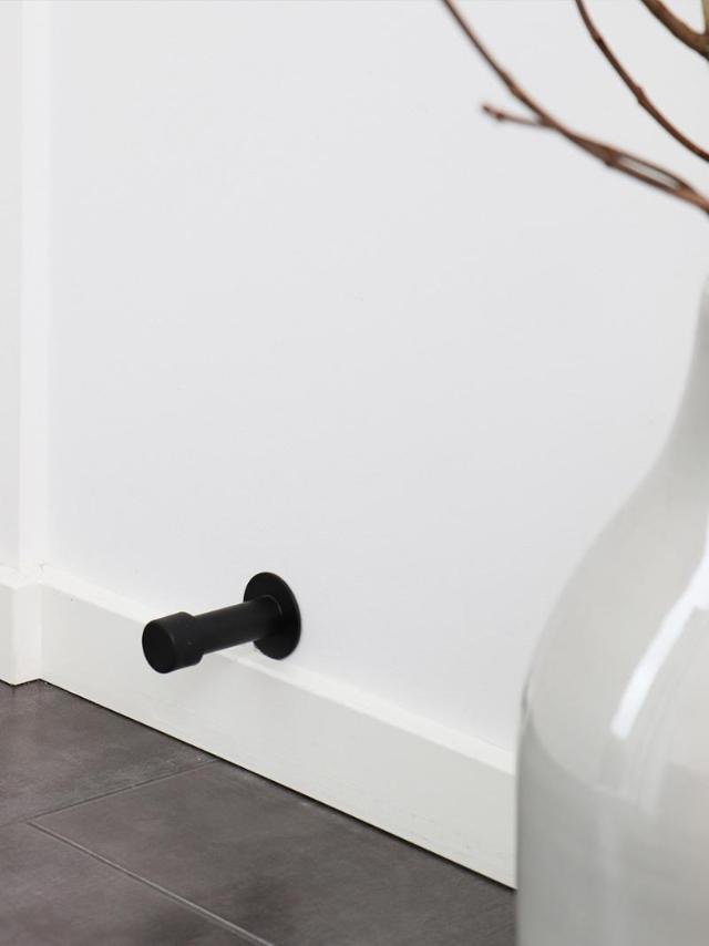 Door stopper 75mm Ø 22 stainless NOIR