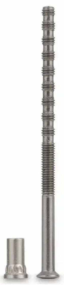 knækskrue 1320 4x90mm.rustfri m. hylstermøtrik glat.