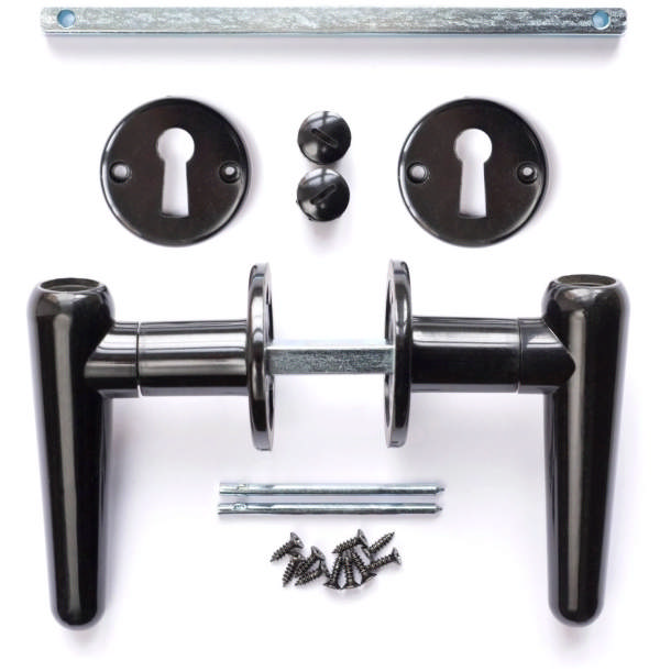 Torpedo-Türgriff für ältere Türen, schwarzes Bakelit, 33 + 40 mm