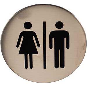 Sign round symbol 7036 WC Ladies & Men Rs Ø60mm