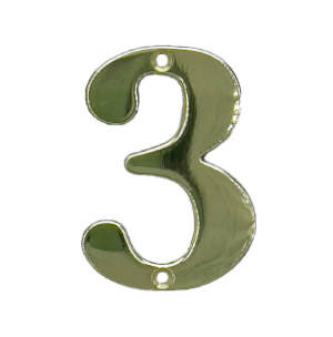 Hausnummer 565 3 Messing Poliert mit Lack 78 mm