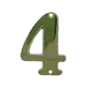 Hausnummer 565 4 Messing Poliert mit Lack 78 mm