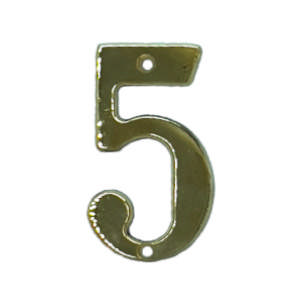 Hausnummer 565 5 Messing Poliert mit Lack 78 mm