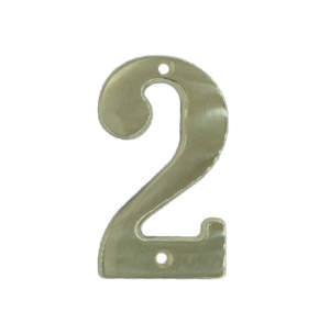 Hausnummer 566 2 Messing poliert unlackiert 65 mm