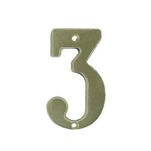 Hausnummer 566 3 Messing poliert unlackiert 65 mm