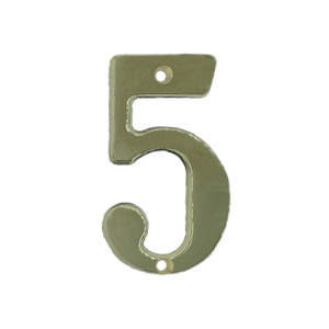 Hausnummer 566 5 Messing poliert unlackiert 65 mm