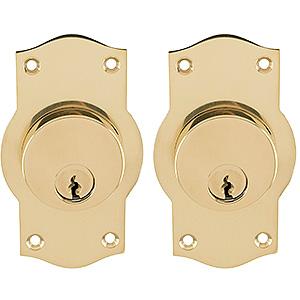 Langes Schilderset L41 CC inkl. Becher, Messing poliert, unlackiert, 95 x 41 x 3 mm