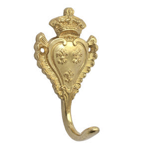 Kleiderhaken 1520 Messing, poliert mit Lack, 100 mm