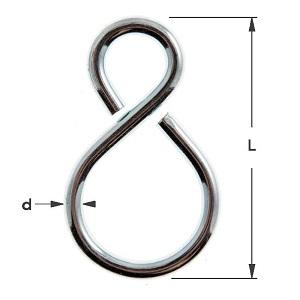 S-Haak 1003 A-symmetrisch gesloten Ni 18x1,7mm