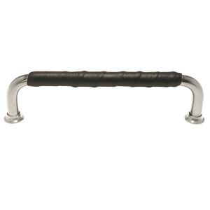 Bar handle 5060 Trumpet Foot plate Nine Black leather 128x8 mm