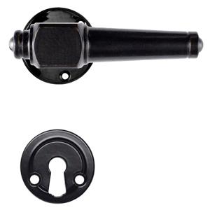 Door handle Svanemølle 671 w/pass through. screws (1770A) Black Black